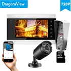 Видеодомофон Dragonsview 7 дюймов с Wi-Fi, беспроводная фотосистема 720P с уличной камерой видеонаблюдения, сигнализацией движения