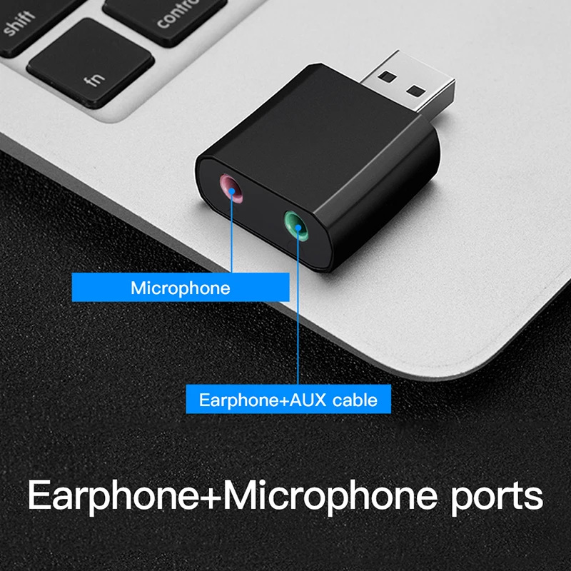 

Внешняя звуковая карта USB с аудио интерфейсом, адаптер для наушников, звуковая карта для микрофона, динамика, ноутбука, PS4, компьютера