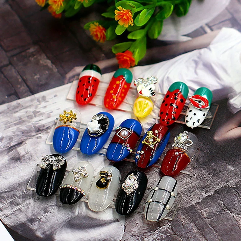 

100Pcs False Nails Tips Display Stand Rectangle Gel Glitter Polish Practice Display Holder Strip