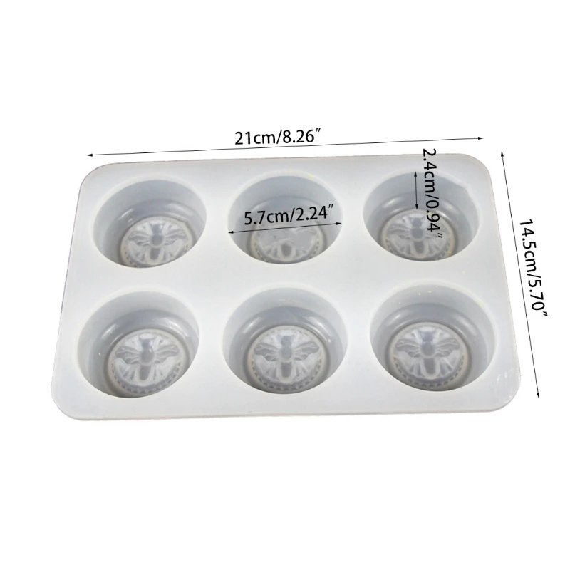 

Handmade 6 Holes Bee Soap Silicone Mould Food Grade Silicone Round Soap Form Fon