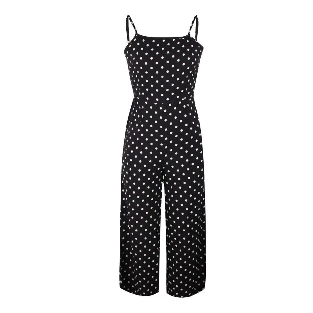 

80% New Ladies Jumpsuit Sling High Waist Sweet Women Polka Dot Print Sexy Backless Romper for Vacation