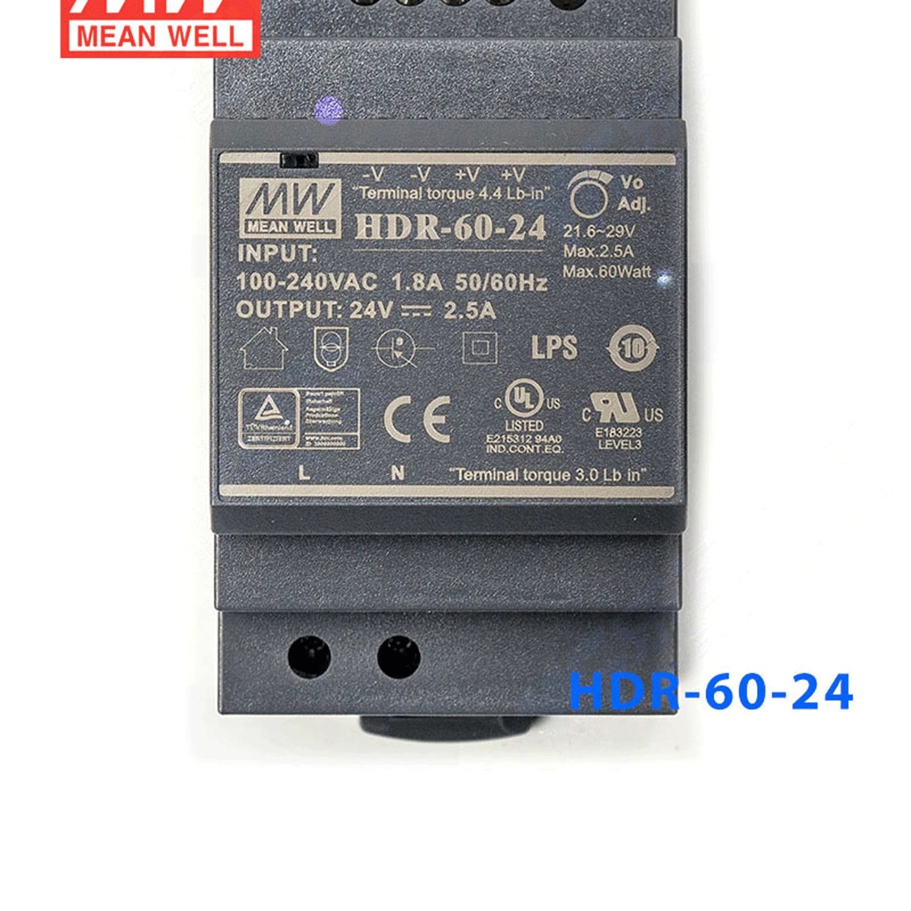 

kindly MEAN WELL 6Pack HDR-60-24 24V 2.5A meanwell HDR-60 60W Single Output Industrial DIN Rail Power Supply