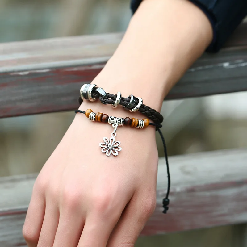 Новинка 2019 Прямая поставка с фабрики многослойный кожаный браслет и браслеты для