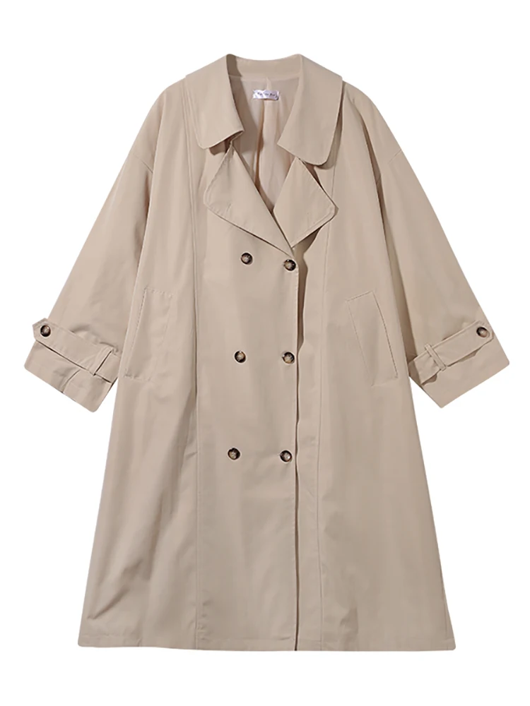 

Windbreaker women's autumn and winter clothes new Korean version loose and versatile middle long small temperament popular coat