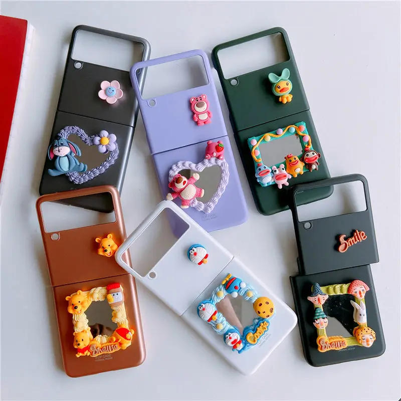 

For Samsung Galaxy Z Flip 3 Case F7110 Case Cosmetic Mirror Suitable for Foldable Screen 5G New All-InclusiveProtective Case