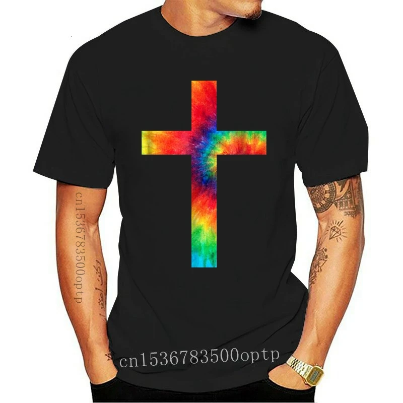 

New Tie Dye Cross Tie Dyed Religion T Shirt Vintage Tee Shirt
