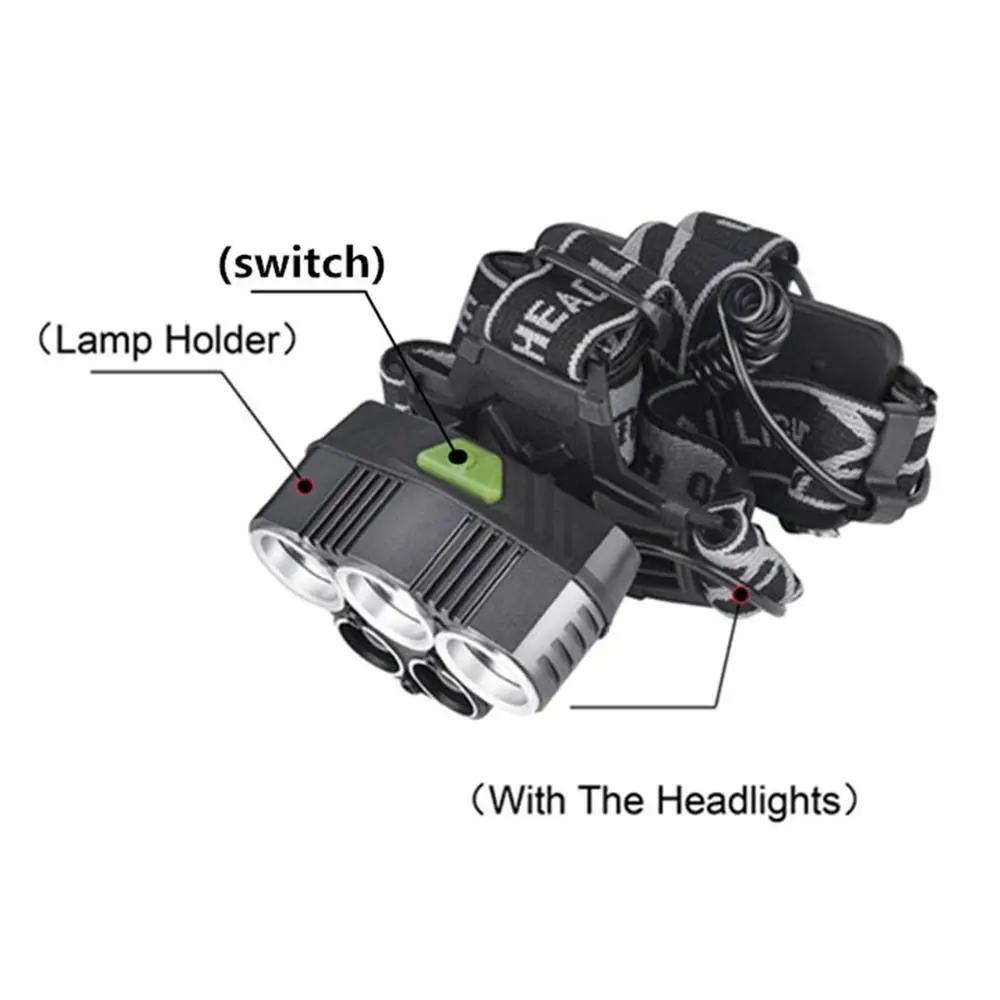 3000лм супер яркий головной светильник USB Перезаряжаемый 5 светодиодный фонарь для