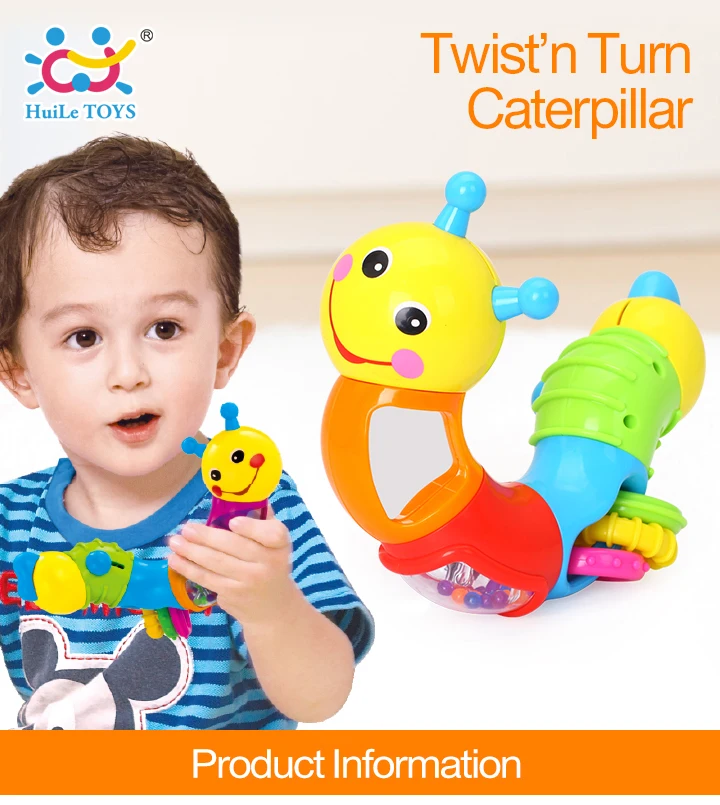 HOLA TOYS 786B детская забавная погремушка игрушечные червяки вставка головоломка токарные игрушки для детей Подарки