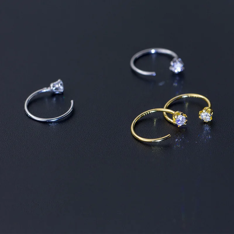 

WTLTC 925 Sterling Sliver Cubic Zircona Hoop Earrings for Women Small Open Huggies Hoops Earrings Dainty Ear Piercing Earrings
