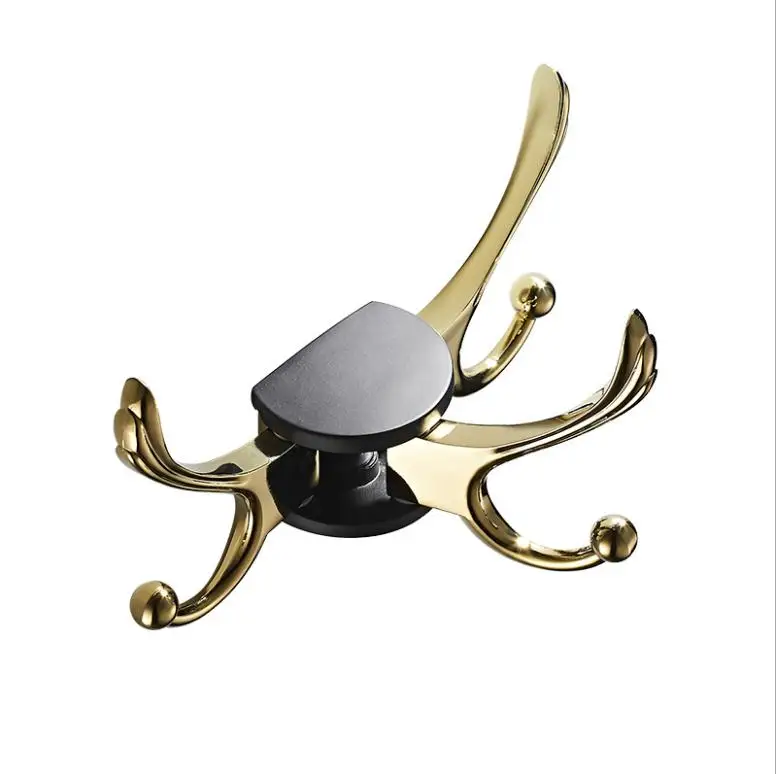 

1PC Three Hooks Coat Towel Rack Rotatable Black Vintage Towel Hooks Hangers Kitchen Bathroom Organizer Rack