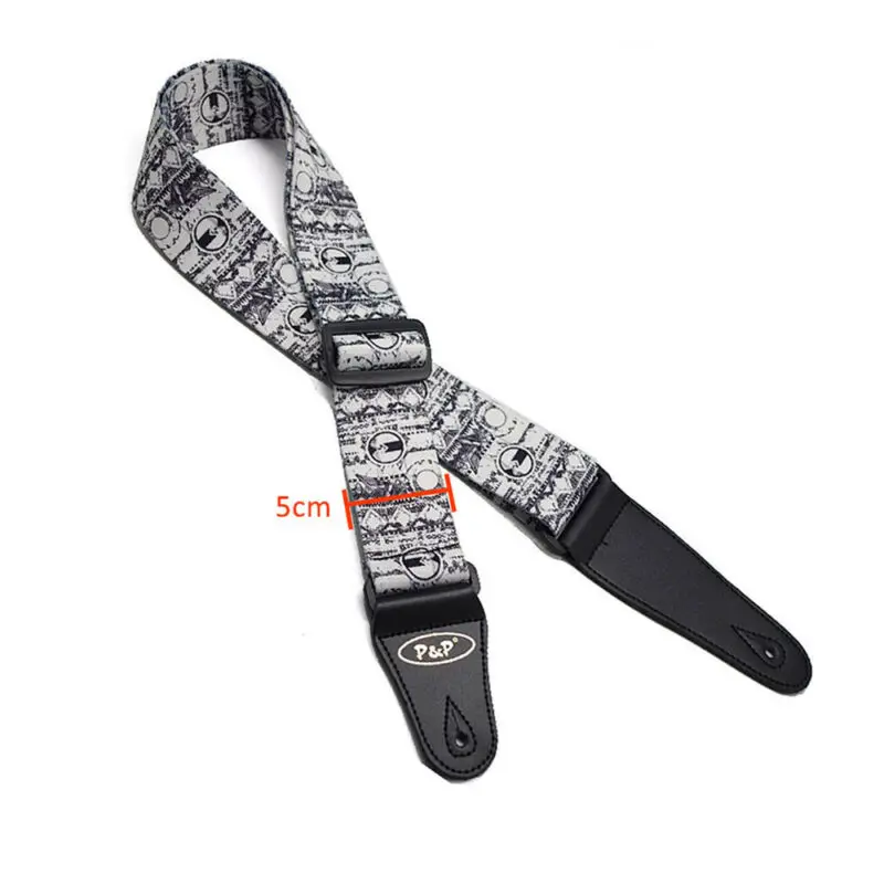 Регулируемый черный мягкий полиэстер с винтажным принтом и толстым ремешком для