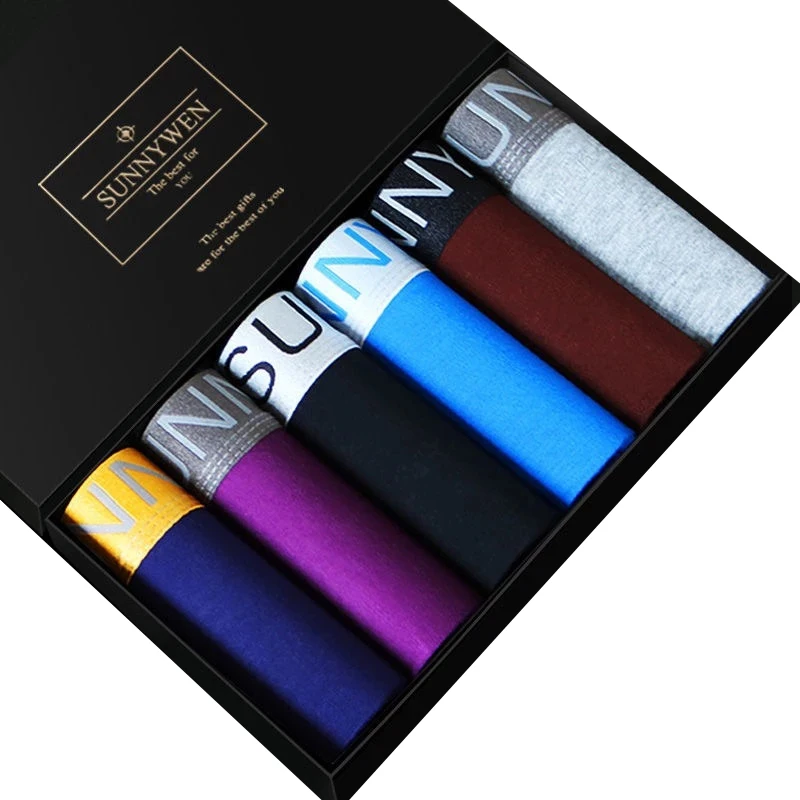 

6Pcs Men Boxer Short Cotton Underwear Men's Solid Panties Breathable Boxershorts Large Size L-3XL U Convex Pouch For Men Boxers