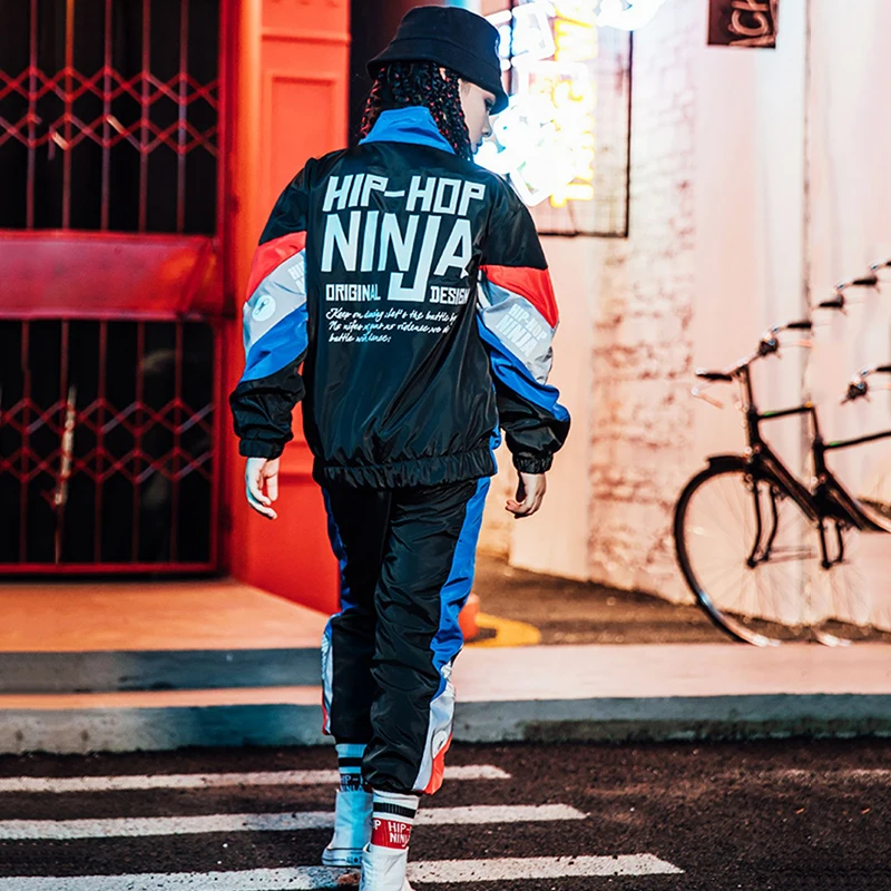 

Boys Girls Hip Hop Costumes Cool Reflective Fluorescent Coat Pants Children Jazz Street Dance Show Wear Stage Outfit DN4775