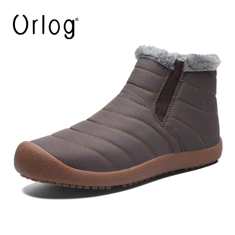 Трендовые зимние ботинки мужские повседневные меховая плюшевая теплая зимняя