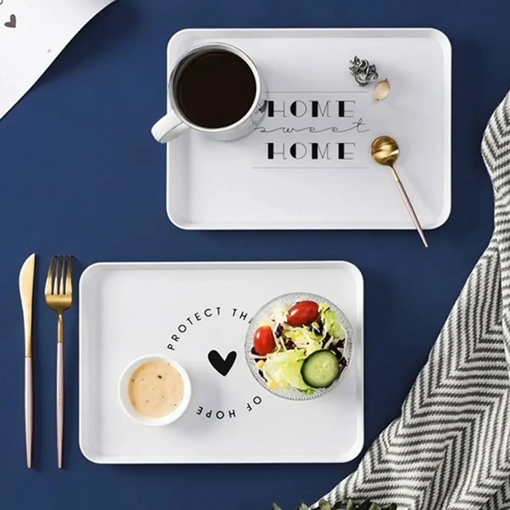 Поднос прямоугольный пластиковый для завтрака чая кофе ужина 2020 новый лоток | Дом