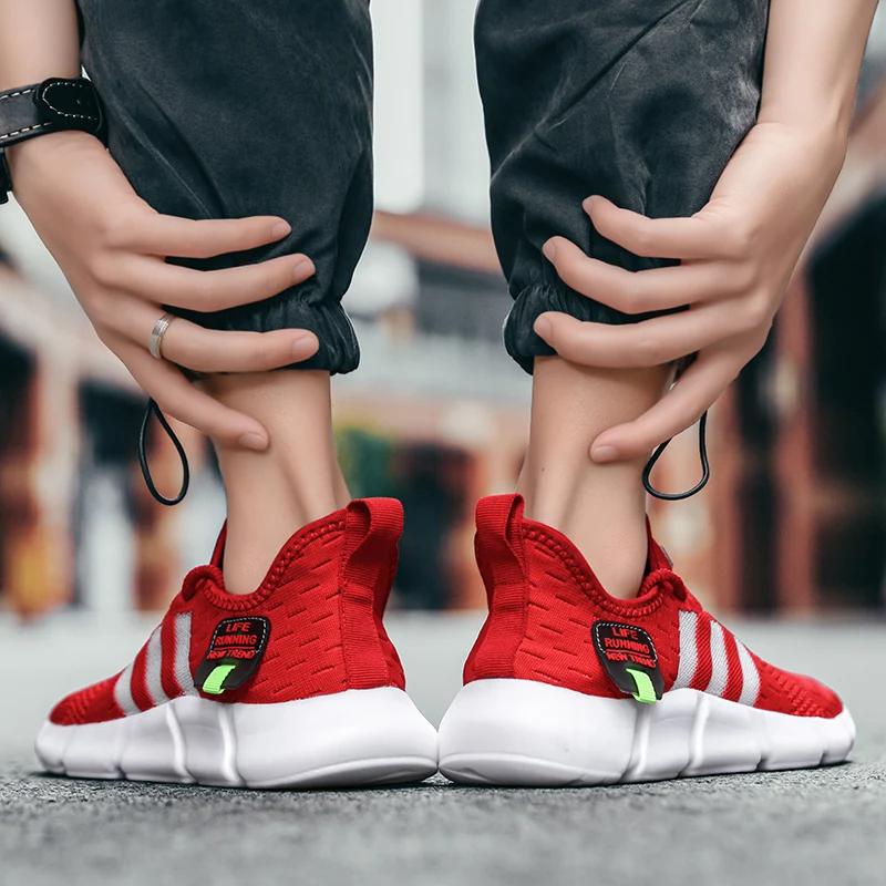 

Men Sneaker Fashionable Men Breathable Outdoor Fly Woven Mesh Lacu-Up Lightweight Sports Running Casual Shoes
