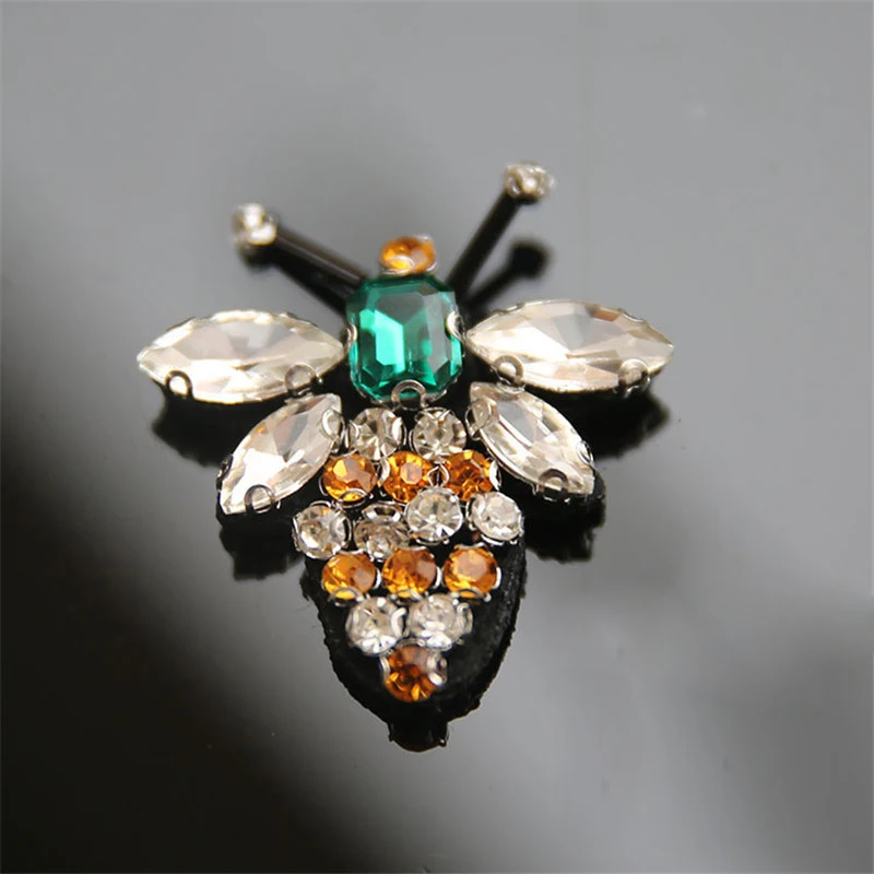 Ручная работа стразы нашивки с бисером пчелы крутая Мода пришитые на кристалл