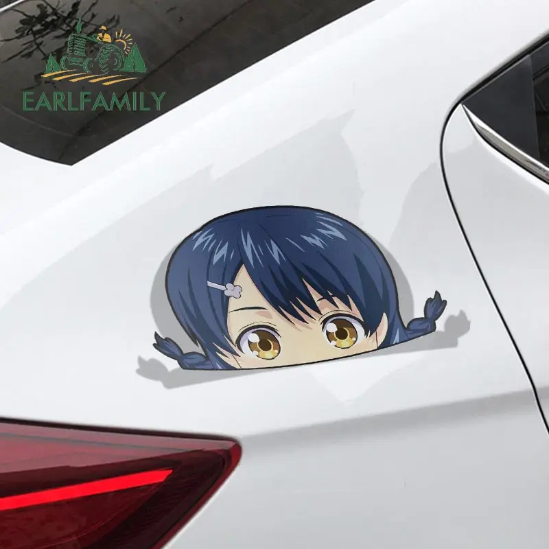 EARLFAMILY 13cm x 7.9cm Car Sticker for Food Wars Megumi Tadokoro Peeker Peek Anime Vinyl Transfer Stickers JDM Styling | Автомобили и