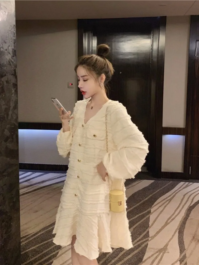 2020 Новое Женское французское Ретро сексуальное с v-образным вырезом изящное