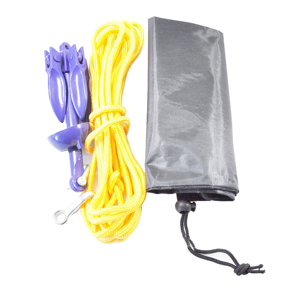 

Small Boat Anchor Kit Folding Grapnel Anchor w/ Rope and Carrying Bag for Inflatable Boats Canoes Sailboats Personal Watercraft