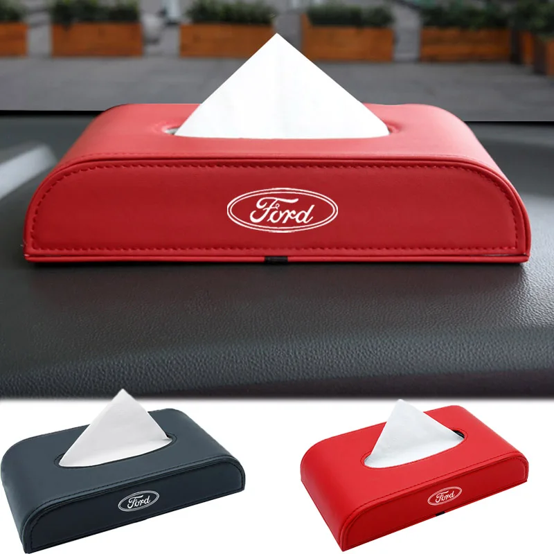 

1pcs Car tissue box Draw-out tissue box Car interior accessories For Ford Focus Mondeo Kuga Fiesta MK7 Explorer Edge 2 4 MK2 MK4