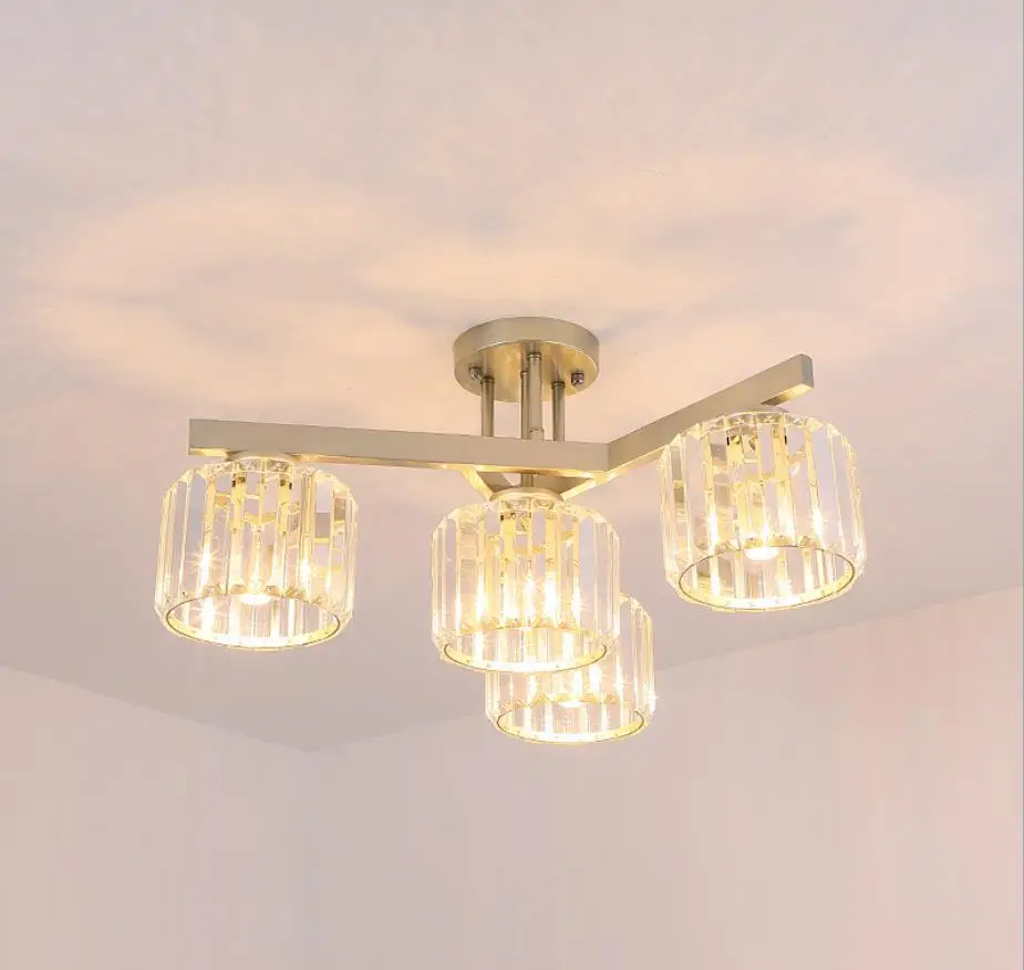 Популярный роскошный потолочный светильник лампа с кристаллами для гостиной