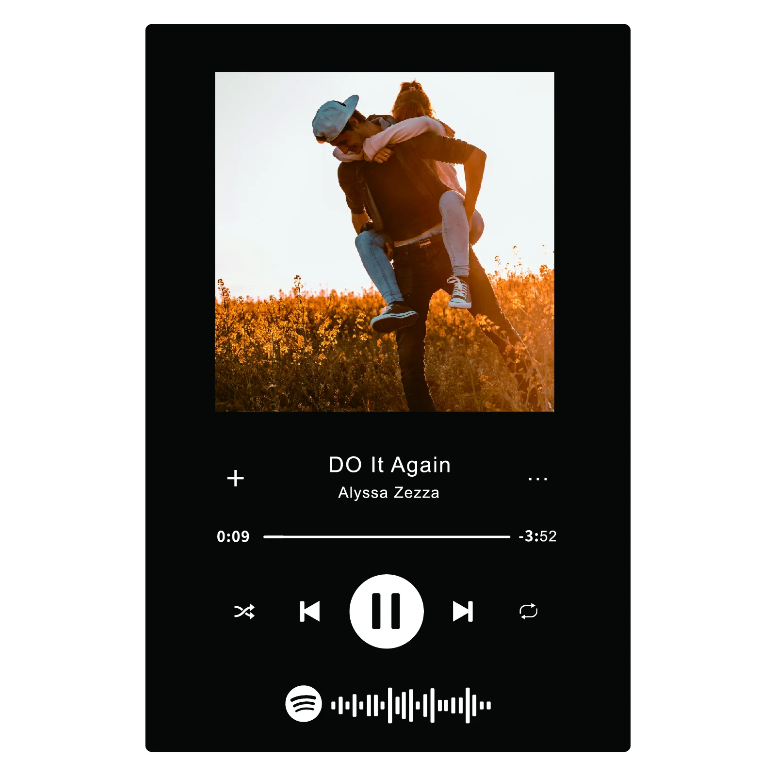 

Custom Spotify Code Acrylic Music Board Personalized Spotify Plexiglass Photo Transparent Anniversary Photo Album Plaque