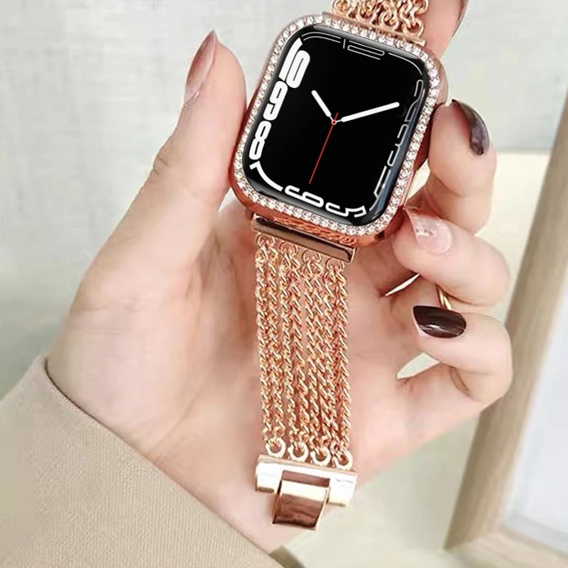 Ремешок для Apple watch band 40 мм 41 38 45 44 42 металлический браслет iWatch Series 3 4 5 6 se 7 | Наручные