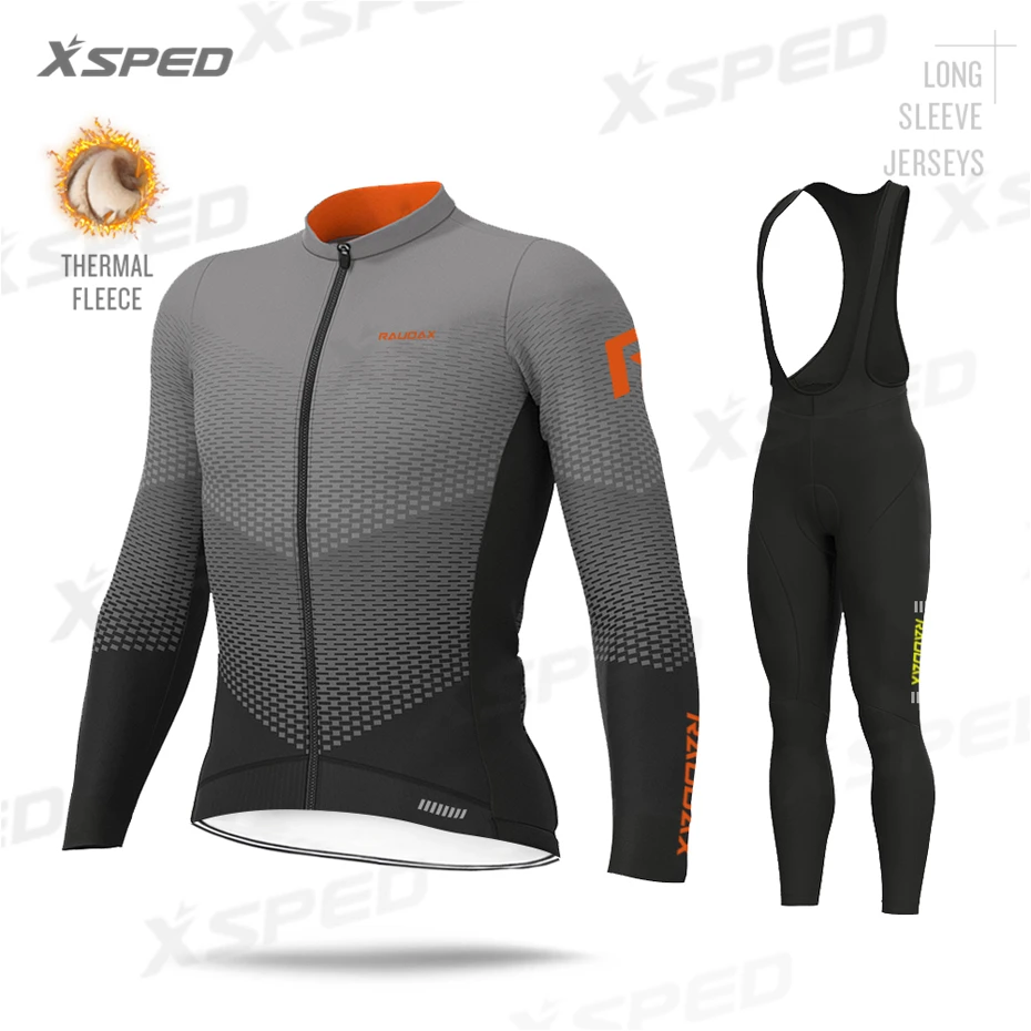 Bib Cycling Set Джерси с длинным рукавом, одежда для велоспорта Aleing, зимняя мужская велосипедная форма, термо флис, профессиональная команда, мужской теплый костюм для велоспорта, комбинезон, комплект - Цвет: Bib Cycling Set