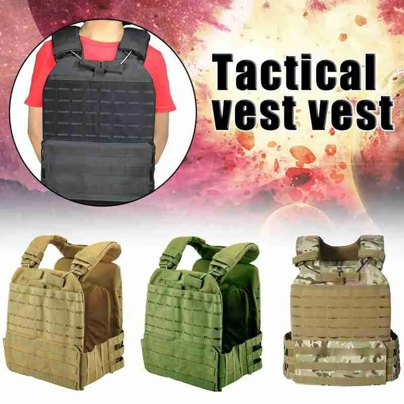 

1 Pcs Tactical Vest Tactical Outdoor Training Vest Armor With Adjustable Molle Plate Protective Equipment Sports Vest Adjustable