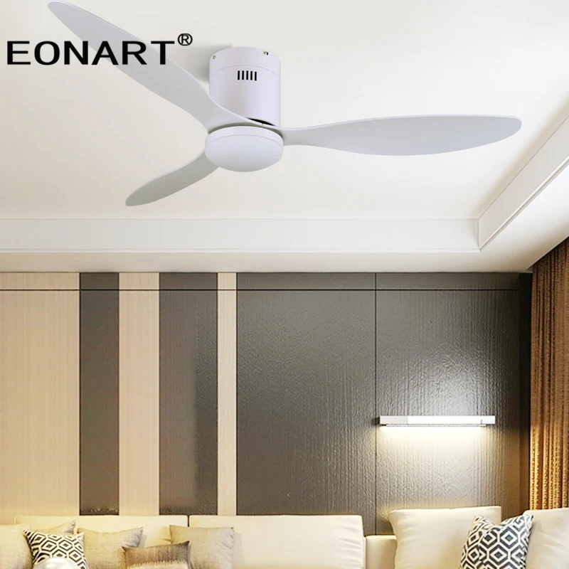 

EONART low floor Decorative Led DC Ceiling Fan With Remote Control Without Light Black ABS Ceiling Fans with light Ventilador