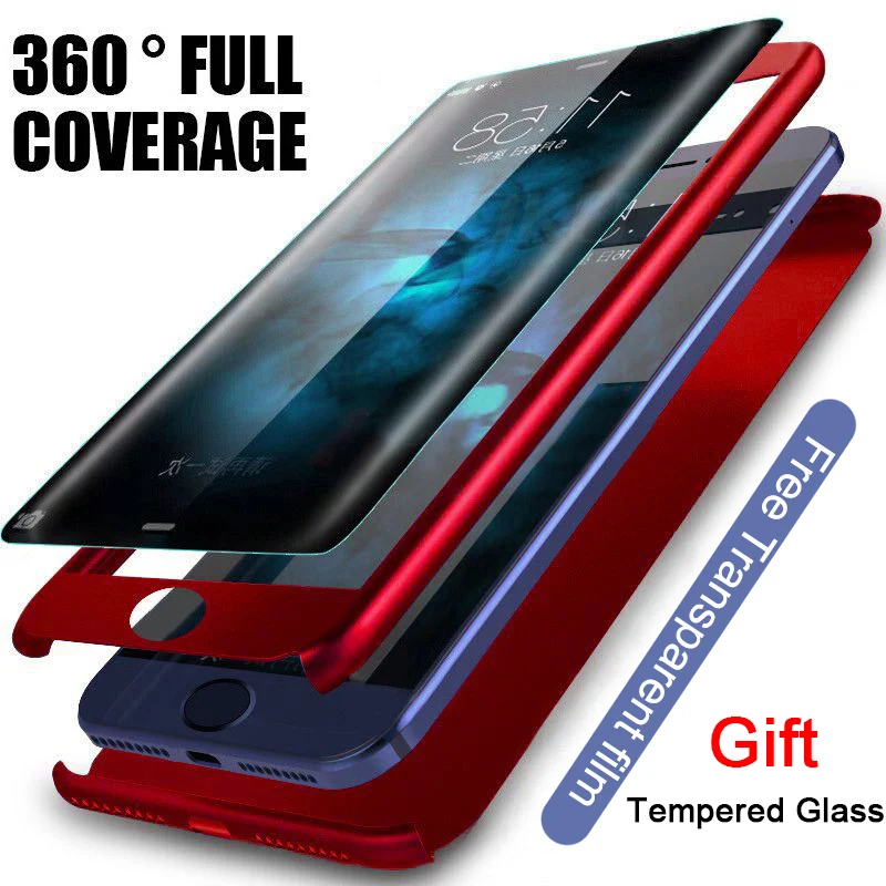 360 простой чехол с полным покрытием для iPhone 7 7Plus 8 6 S Plus жесткий из поликарбоната