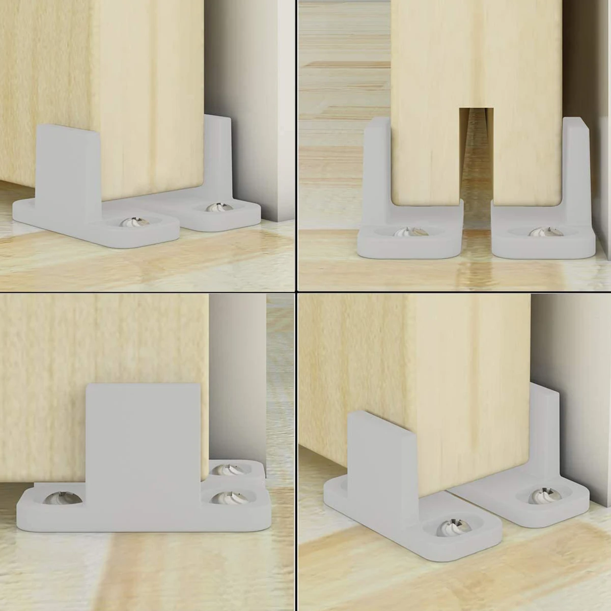 

6X/set Floor Guide L-Guide Replacement For Sliding Barn Door Adjustable White
