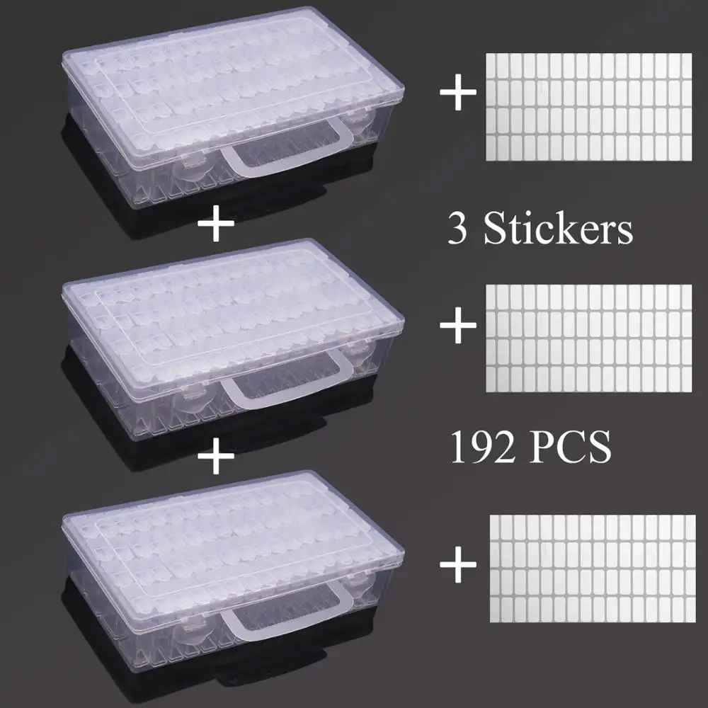 

diamond painting storage box, portable bead storage box 64/128pcs container diamond painting accessories