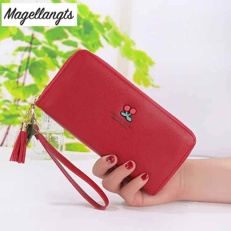 Новый женский кошелек с вишней красивые женские кошельки кисточками сумочка на