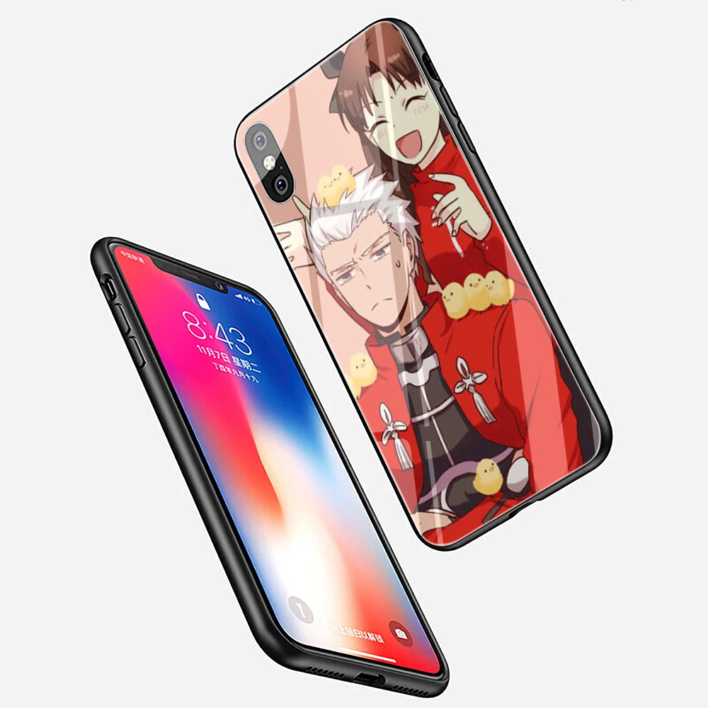 Чехол для телефона из закаленного стекла EWAU Fate Stay Night Rin Tohsaka &amp Archer iphone SE 2020 5 5s 6 6s 7 8