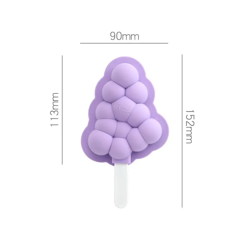 

3D Silicone Ice Cream Mold with Lid Cute Shape Household Fruit Cream Mold Baby DIY Food Supplement Tool Kitchen Accessories