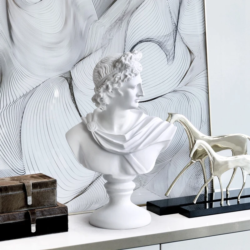 

David Venus Bust Statue Michelangelo Buonarroti Resin Craftwork TV Cabinet Soft Living Room Decoration Gift L2182