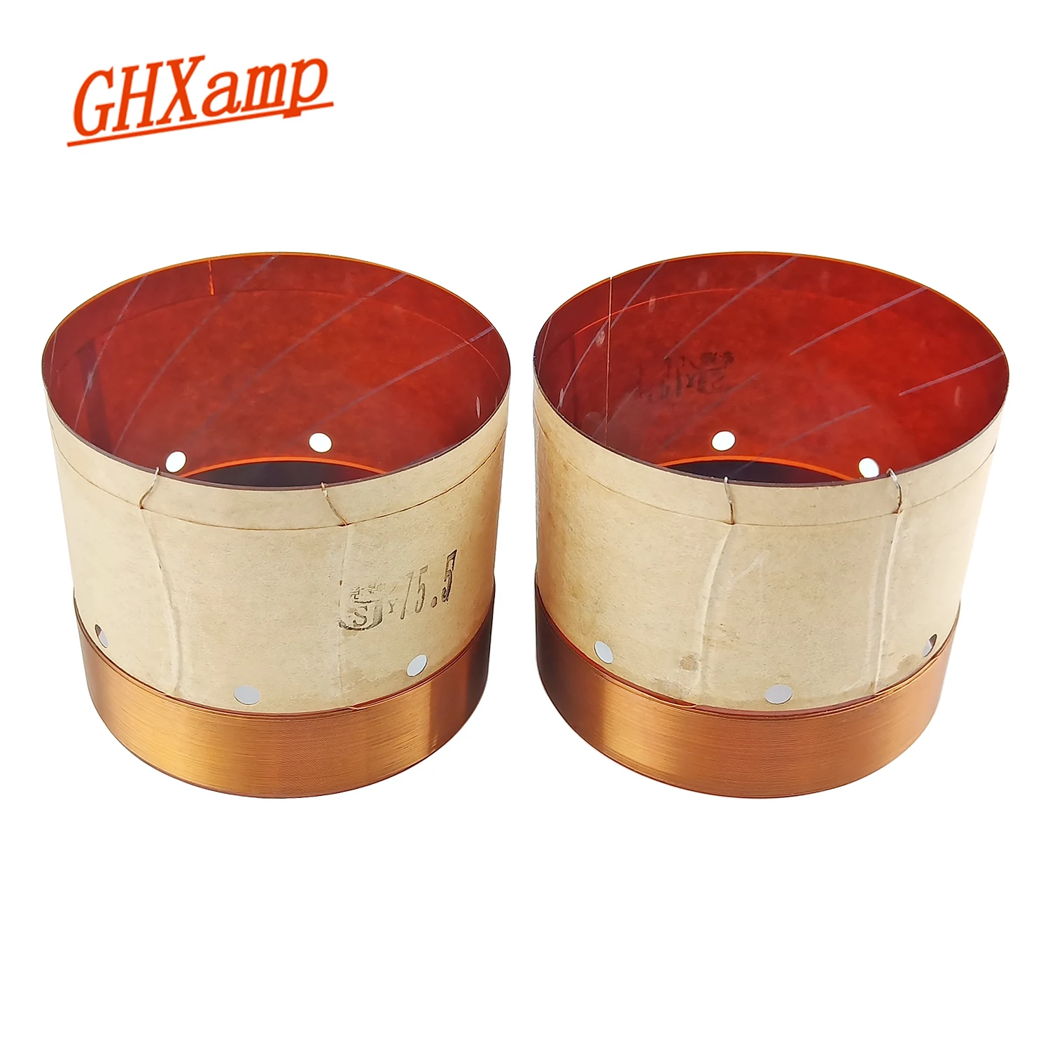 

GHXAMP 75.5mm Bass Speaker Voice Coil KSV Round Wire 75.5 Core 8ohm Woofer Cail Repair Subwoofer Speaker Accessories Diy 2pcs