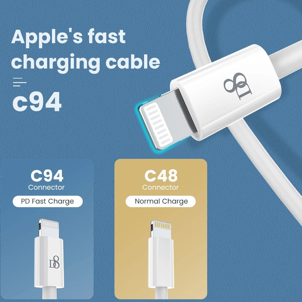Кабель MFi USB Type C Lightning для iPhone12/SE/9/11/Xs/XR/8P PD 3A 18 Вт | Мобильные телефоны и аксессуары