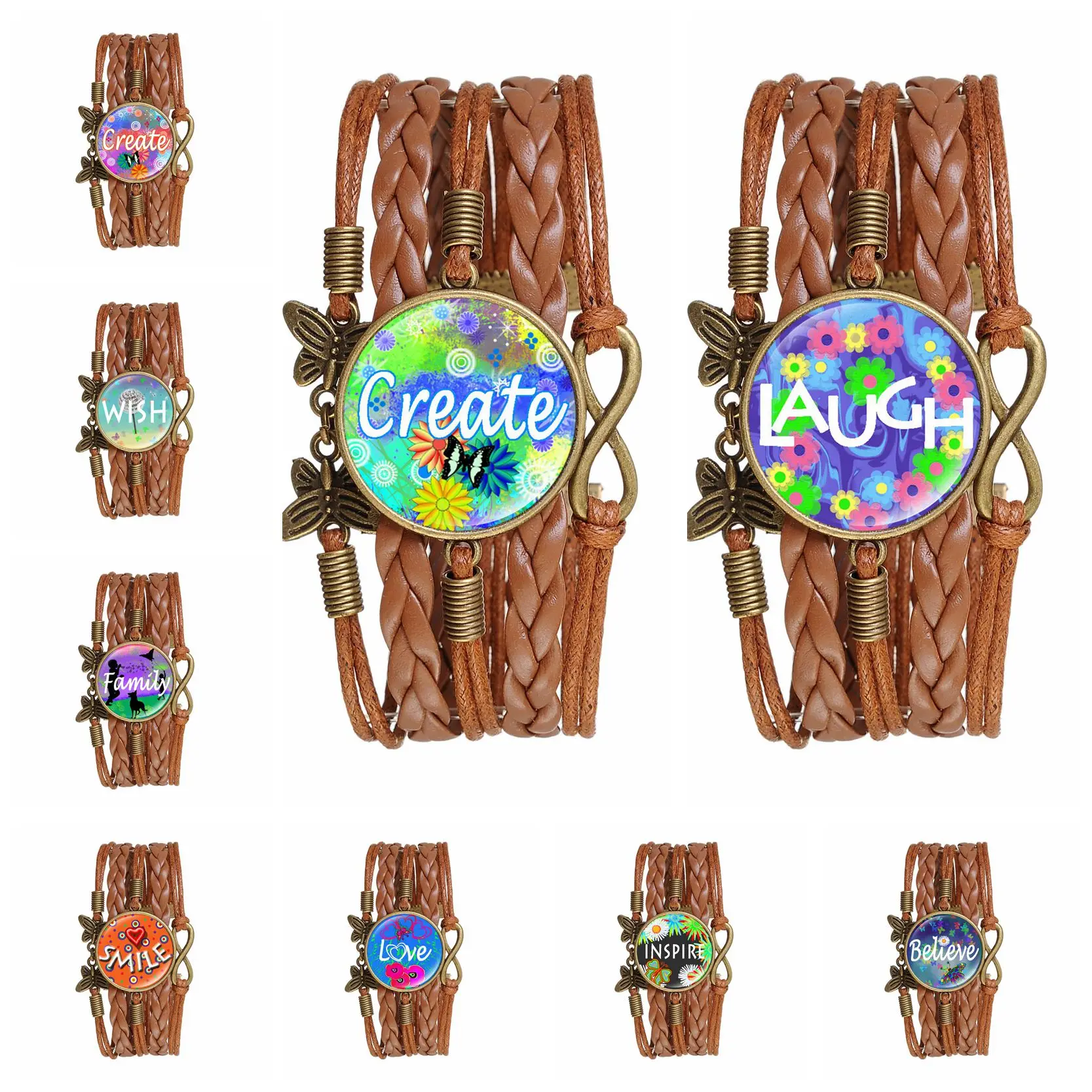 Новое поступление модный Многослойный кожаный браслет паровой панк Ретро стиль