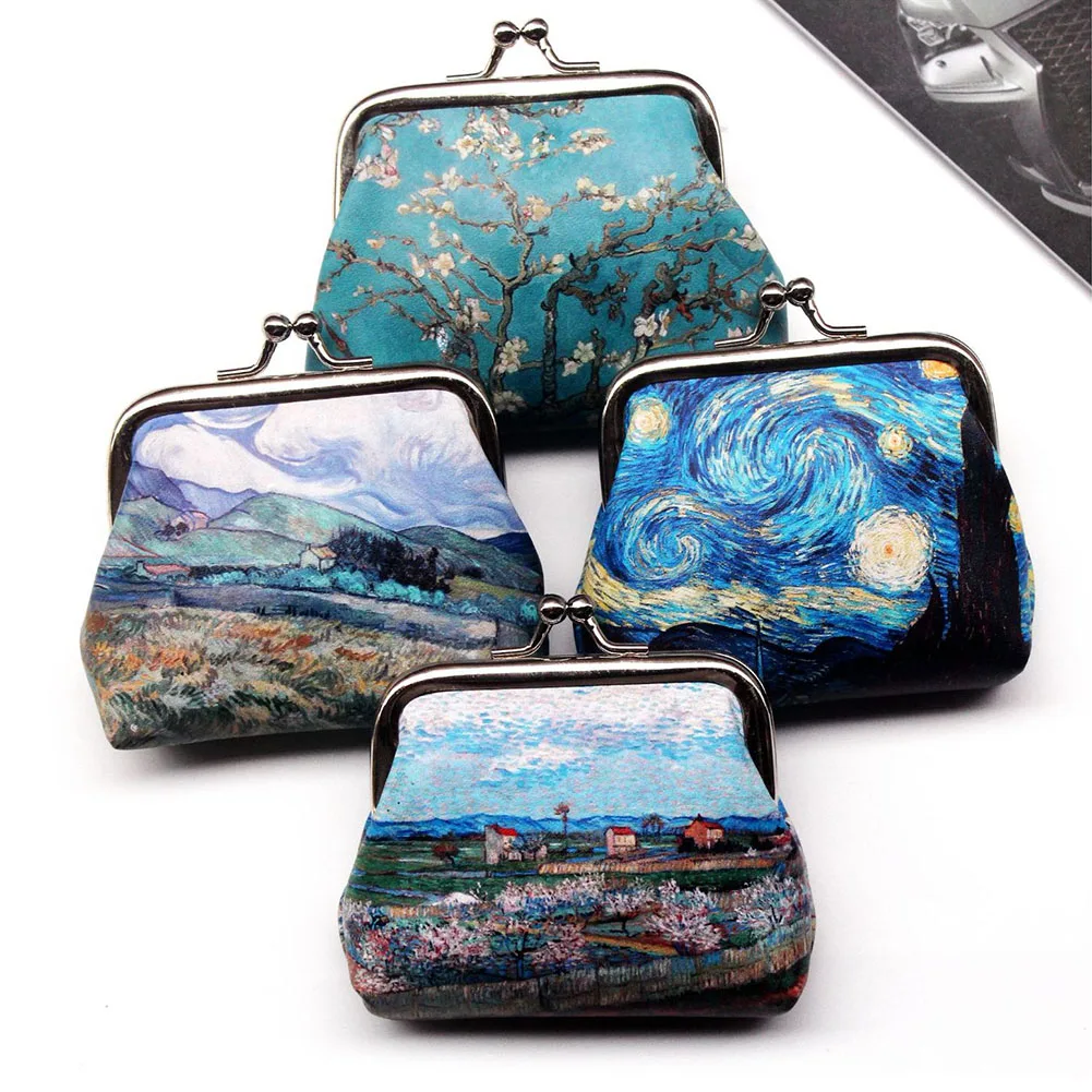 

Vintage Women Printing Coin Purses Girl Hasp Zero Wallet Ladies Clutch Change Purse Female Mini Money Bag PU Leather Wallet