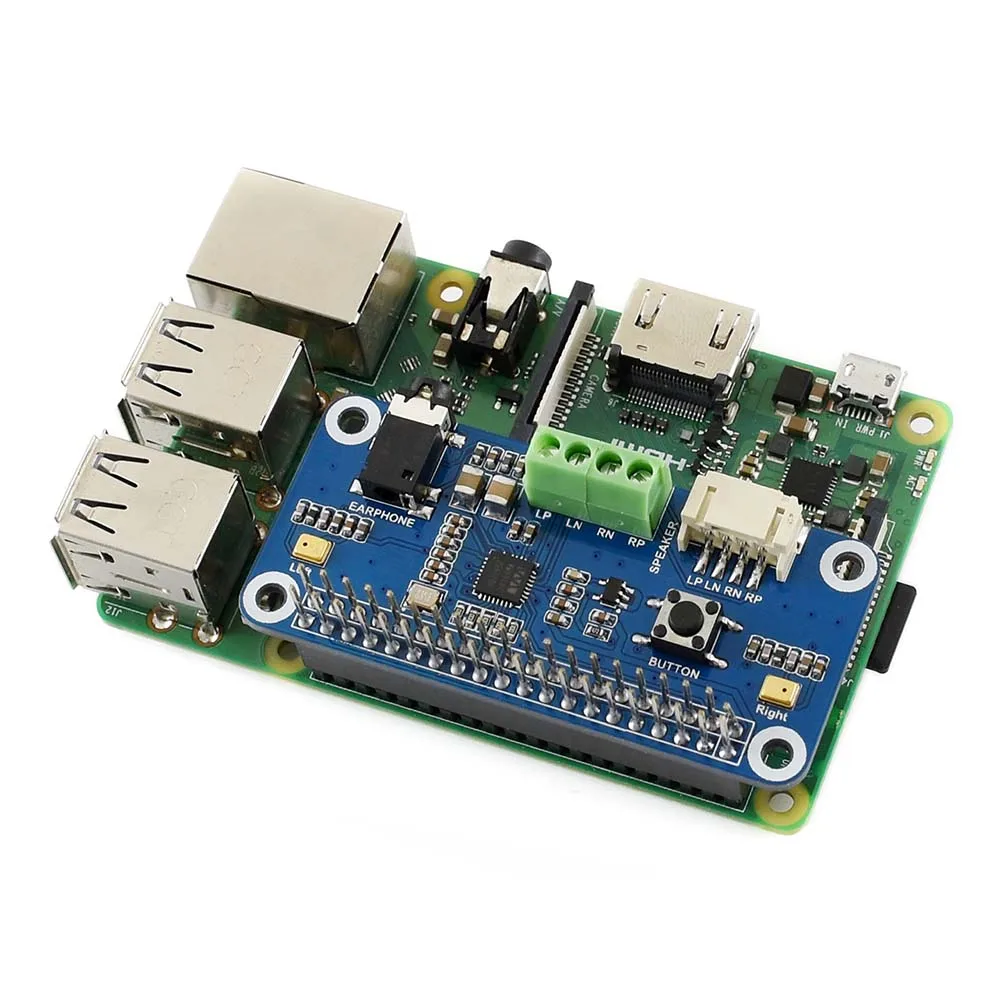 Waveshare WM8960 hi-fi звук шляпа "карта" для Raspberry Pi Zero/Zero W/Zero/2B/3B/3B + стерео кодек