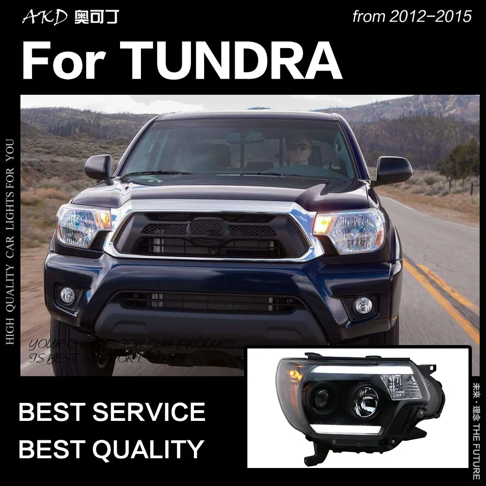 AKD автостайлинг для Toyota Tacoma фары 2012 2015 светодиодный ные DRL Биксеноновые Линзы