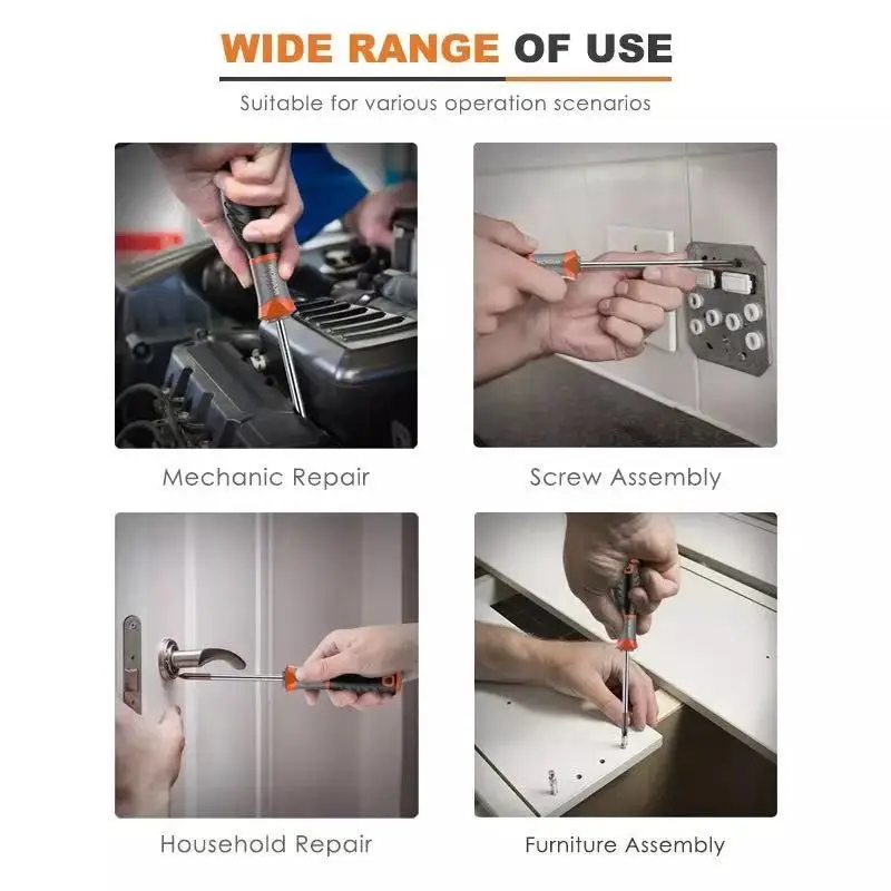 

Magnetic Screwdriver CR-V Slotted Cross Slot Knocking Handle Household Maintenance Manual Tool