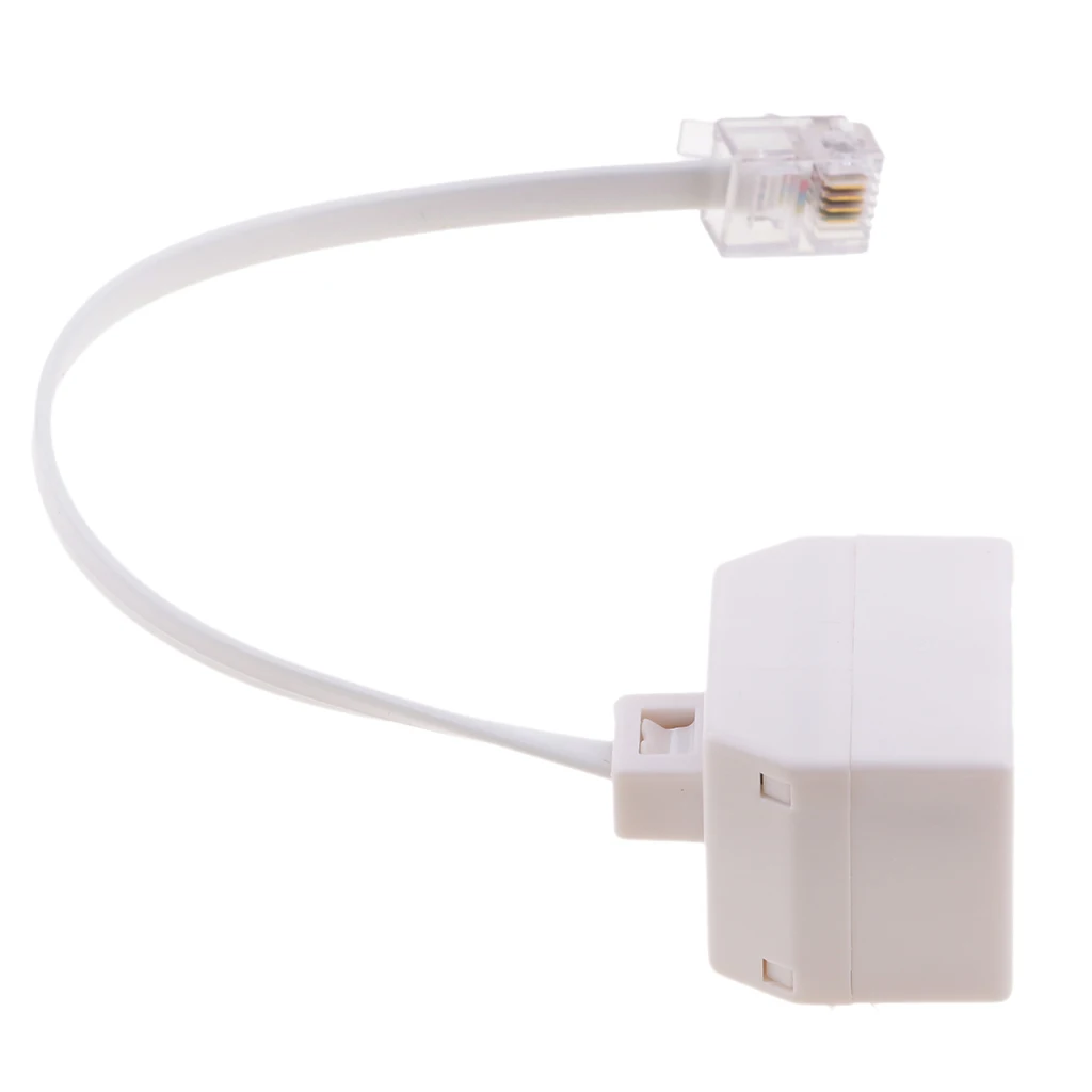 

2-Way RJ11 US Telephone Plug to RJ11 Socket Adapter Splitter Connector