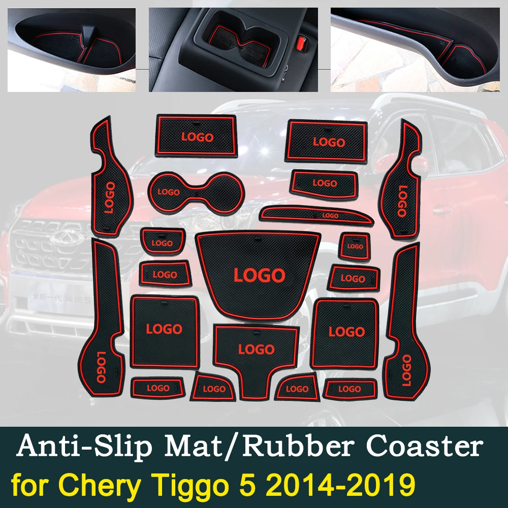 Противоскользящий резиновый коврик для дверных ворот Chery Tiggo 5 2014 ~ 2019 2016 2017 2018