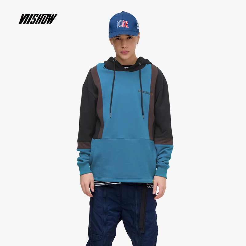 VIISHOW уличная Лоскутная Мужская толстовка брендовые хлопковые Sudaderas Para Hombre