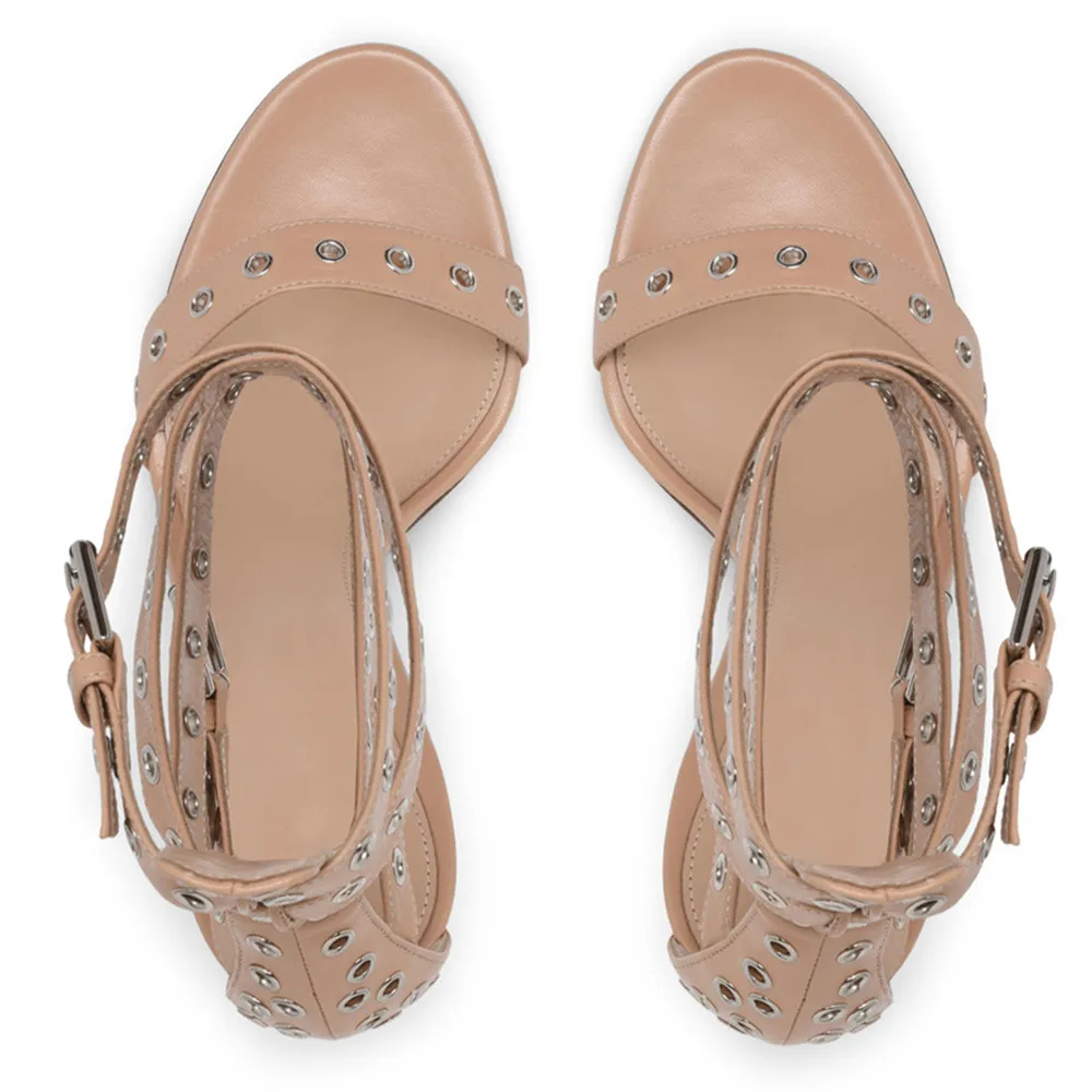 

Aiyoway Women Cross Buckle Ankle Strap Summer Party Thin High Heels Gladiator Sandals Ladies Sexy Peep Toe Shoes
