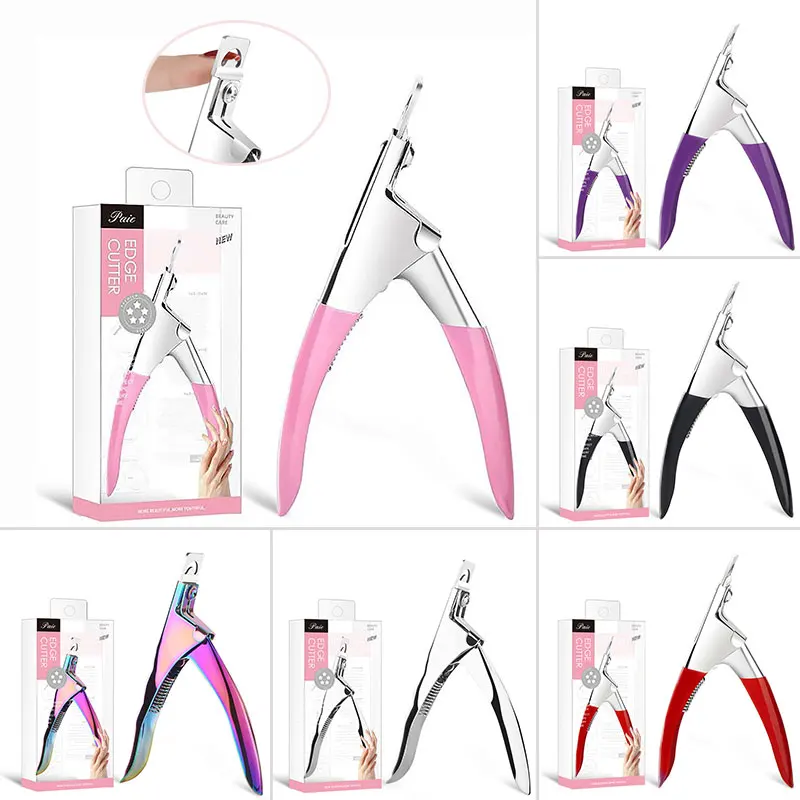 

Professional Nail Clippers One-word Scissors French Stainless Steel U-Shaped Extended DIY Fake Nails Art Patches Manicure Tools